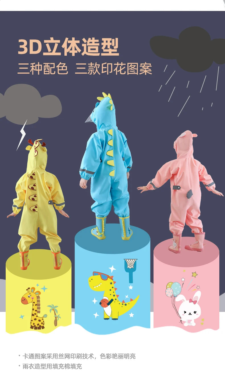 Kids Waterproof Dinosaur Raincoat | Perfect for Boys & Girls