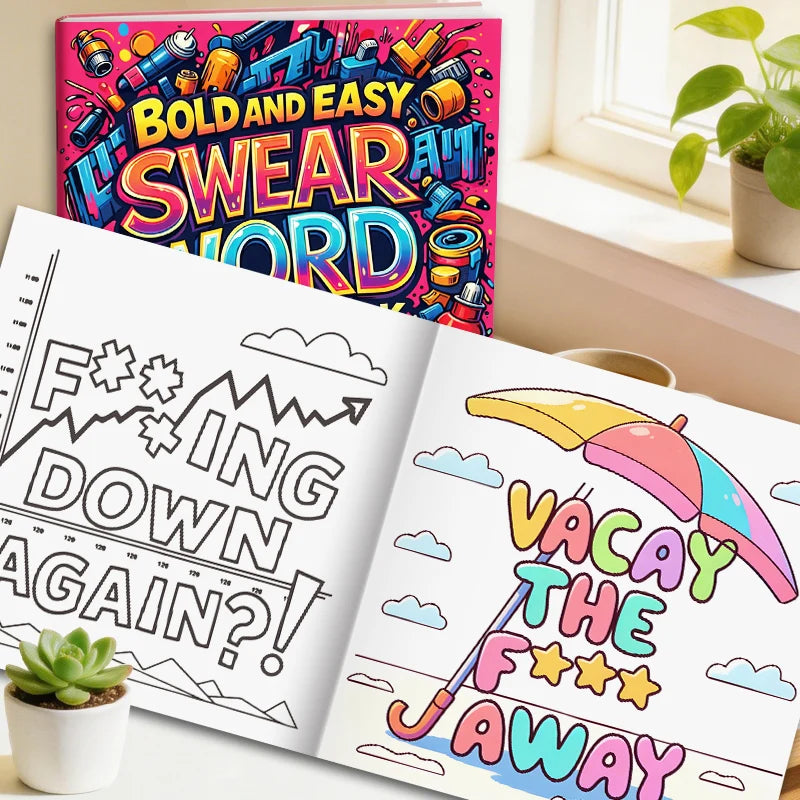 Bold Swear Word Graffiti Coloring Book for Adults | Stress Relief