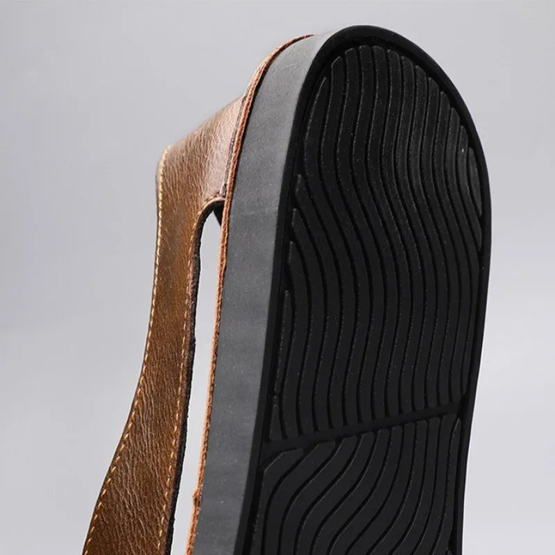 Men's Lightweight Breathable Leather Sandals | Summer Beach Shoes