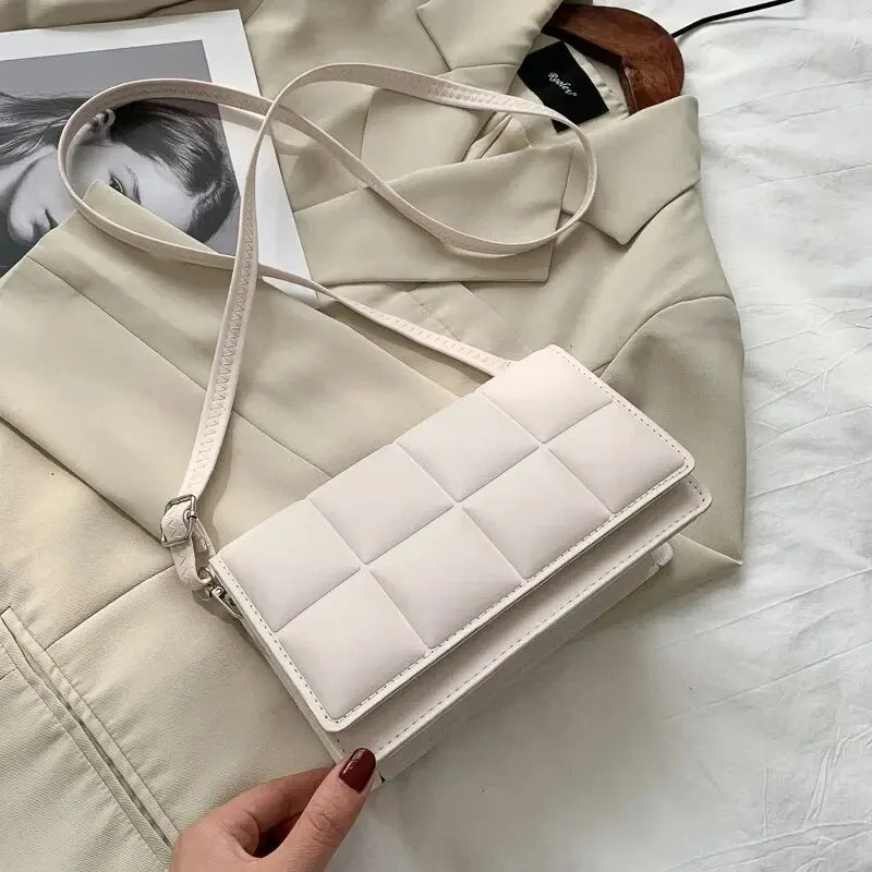 Bolso de hombro elegante de cuero sintético para mujer | Bolso de mano cruzado chic