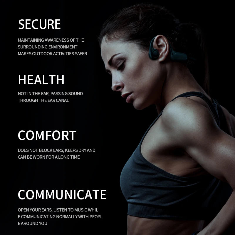 Waterproof Bone Conduction Earphones | Bluetooth Sports Headphones