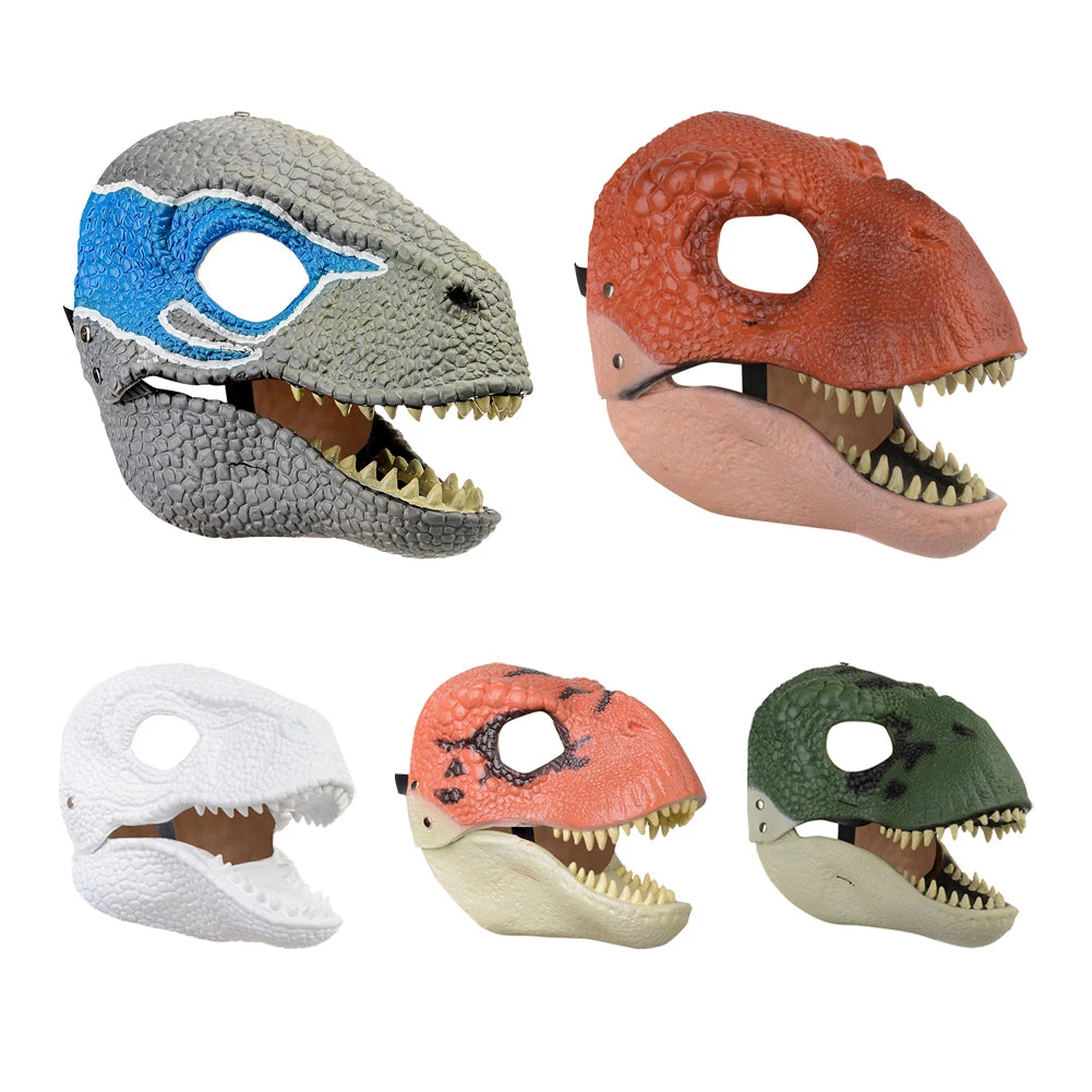 Moving Jaw Dinosaur Mask | Realistic Raptor Cosplay for All Ages