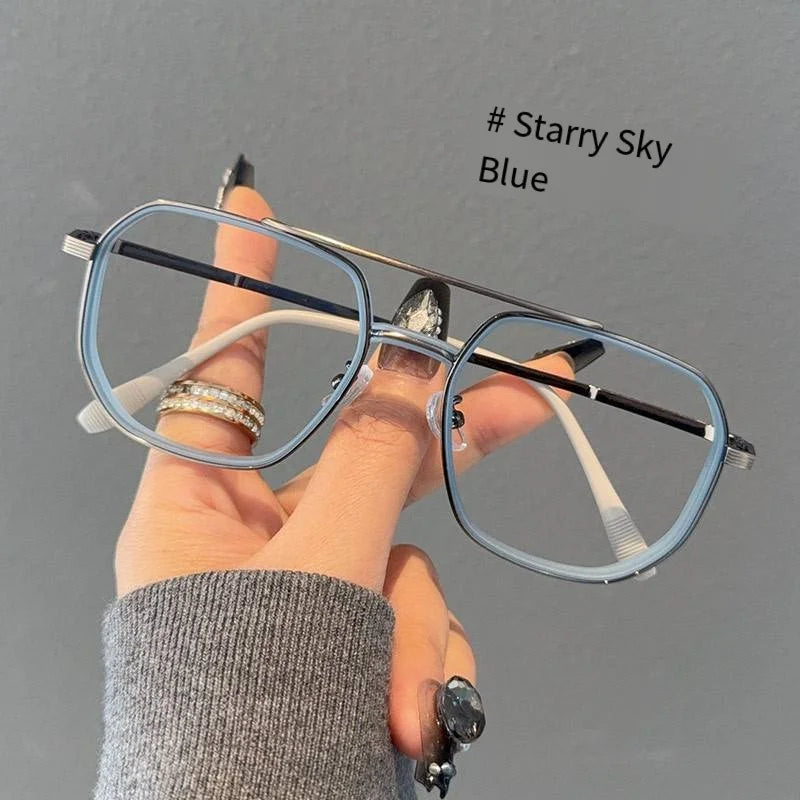 Fashion Double Beam Glasses Frame | Ultralight Anti Blue Light Eyewear