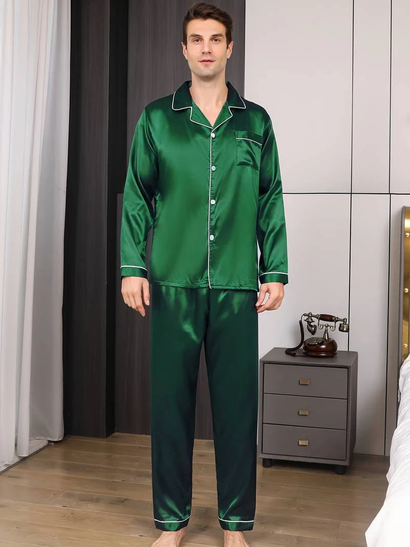 Men's Satin Pajama Set | Comfortable Summer Sleepwear for Men