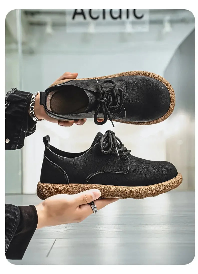 Men's Plus Size Retro PU Leather Ankle Shoes | Comfortable Casual Wear