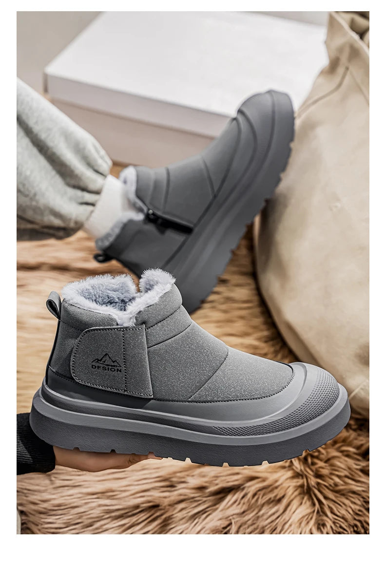 Men's Warm Plush Snow Boots | Cozy Winter Ankle Shoes