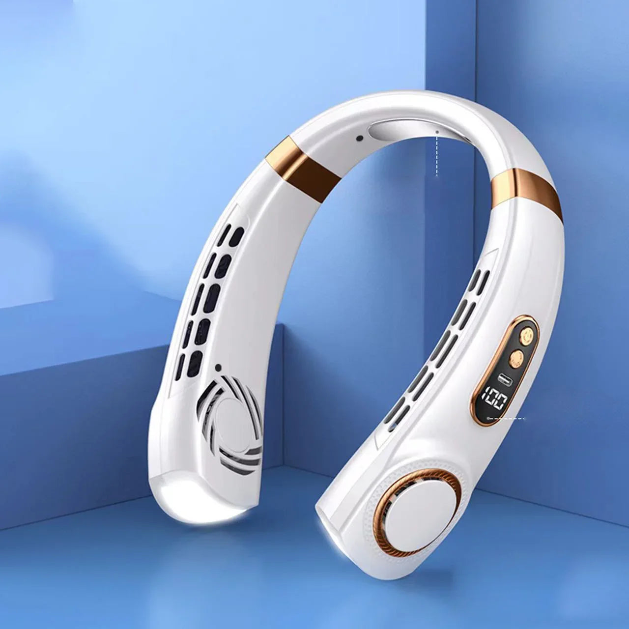 Portable Hands-Free Neck Fan with LED Cooling Plates | USB Rechargeable