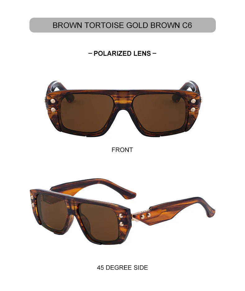 Polarized Steampunk Square Sunglasses for Men | Trendy Fashion Eyewear