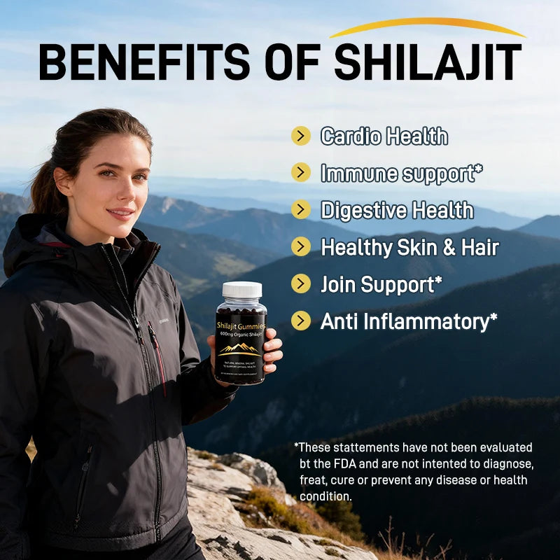 Organic Himalayan Shilajit Gummies for Daily Wellness | 600mg Boost