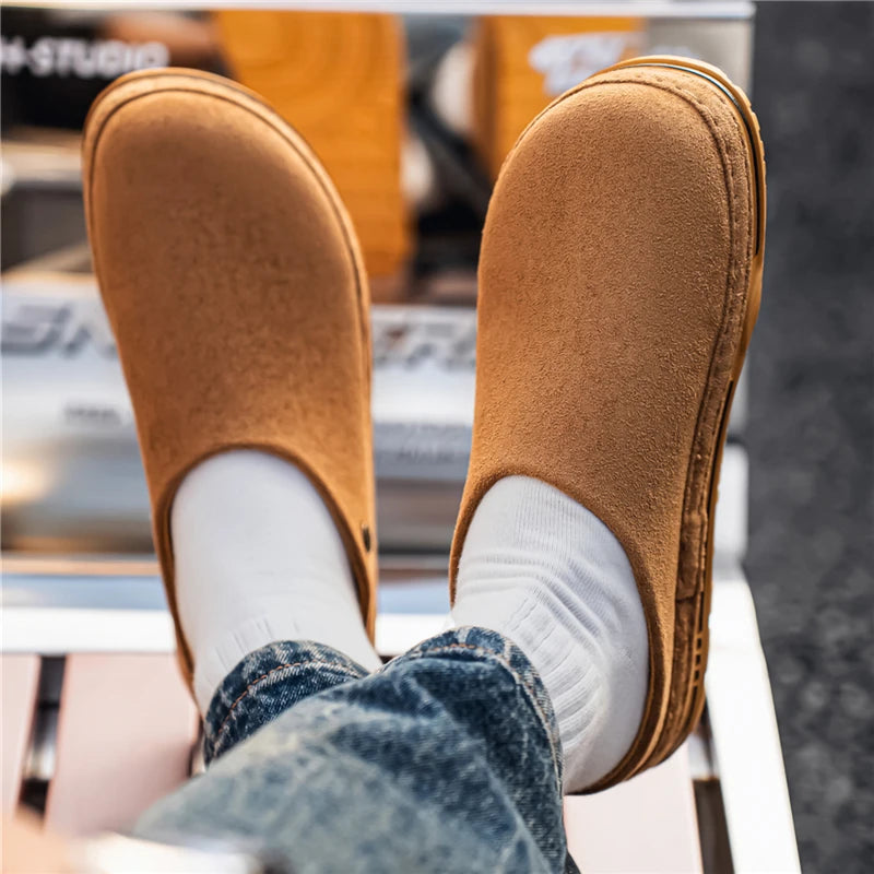 Men's Wide Toe Box Mules | Comfy Slip-On Loafers for Daily Use