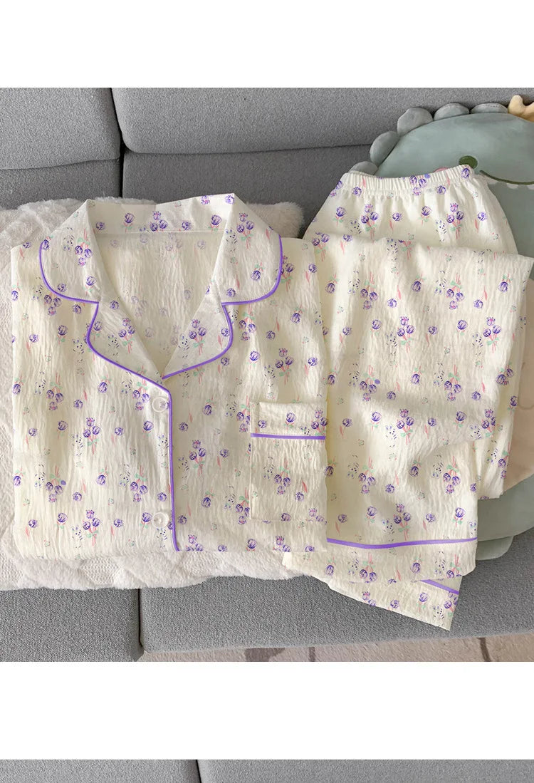 Sweet Floral Homewear Pajamas Set for Women | Comfort & Style