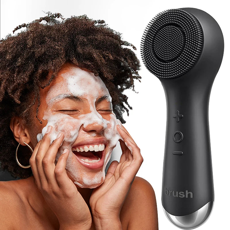 Dual Rotation Facial Cleansing Brush | Vibration Massage & USB Charge