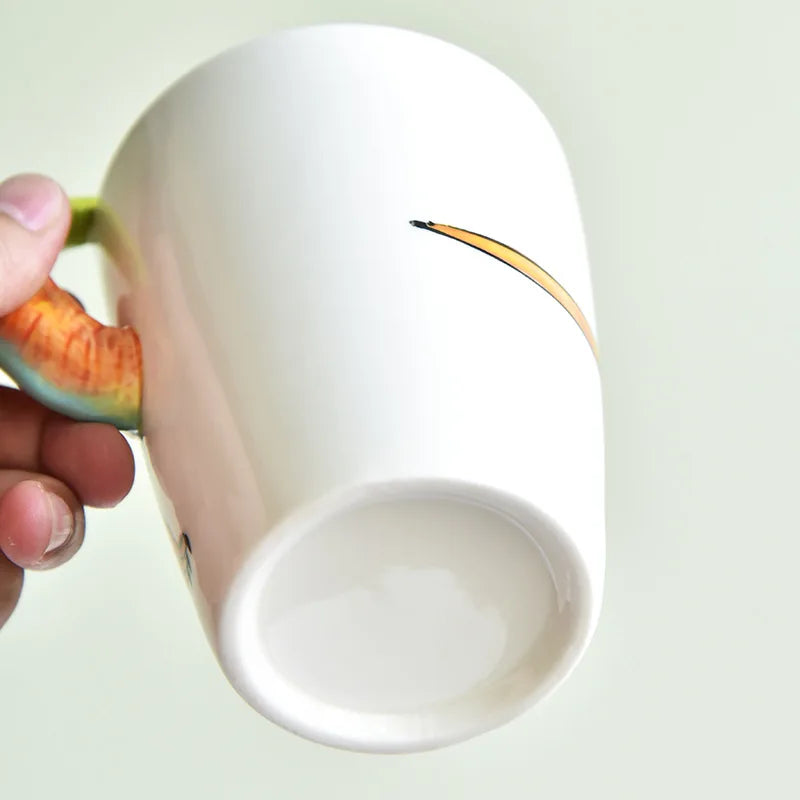 3D Dinosaur Ceramic Mug | Cute Long Necked Dragon Coffee Cup