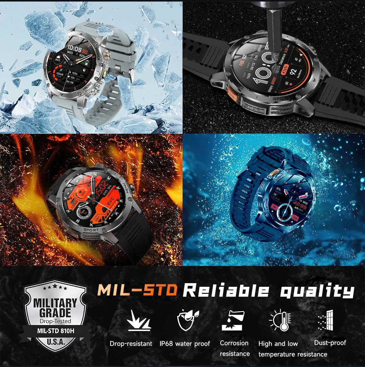 Rugged Military Smart Watch with GPS | Ultimate Fitness Tracker