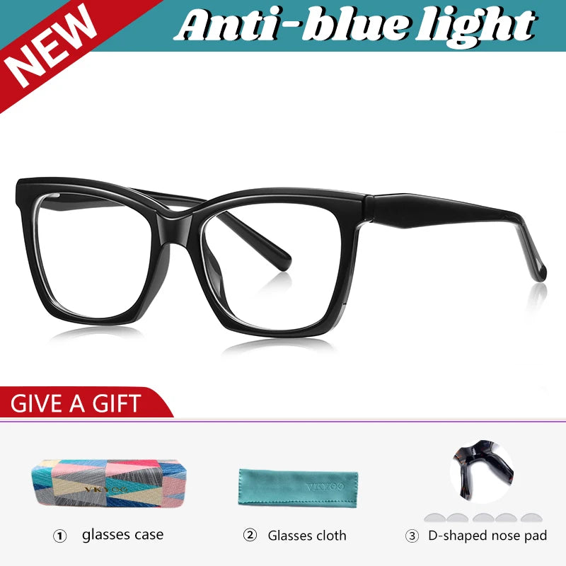 Stylish Large Frame Women's Anti-Blue Light Reading Glasses