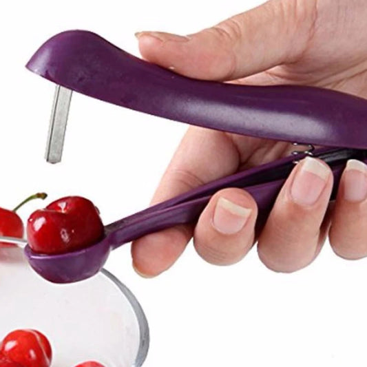 Versátil herramienta descorazonadora de cerezas y aceitunas para una preparación de frutas sin esfuerzo