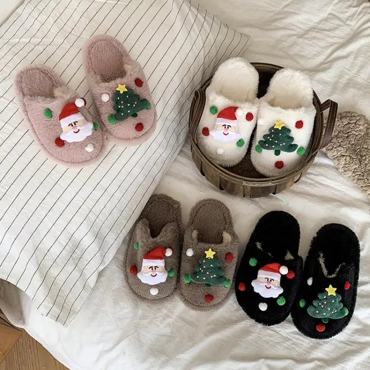 Christmas Kids Plush Slippers | Warm Cotton Indoor Shoes