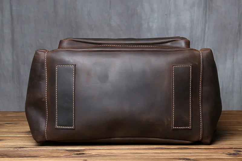 Large Capacity Retro Leather Men's Backpack for Travel & Work