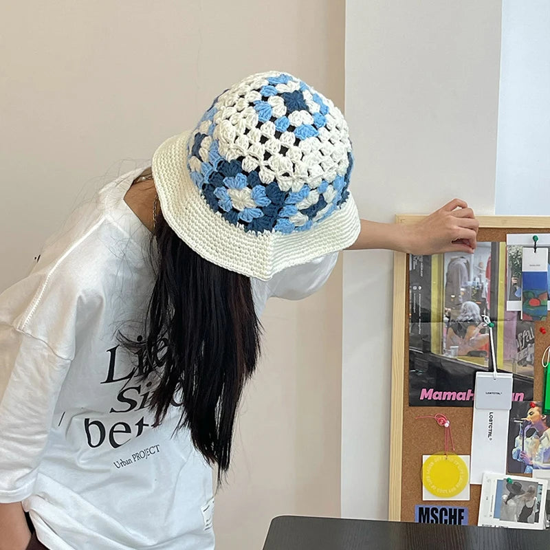 Women's Flower Crochet Bucket Hat | Handmade Spring Summer Style