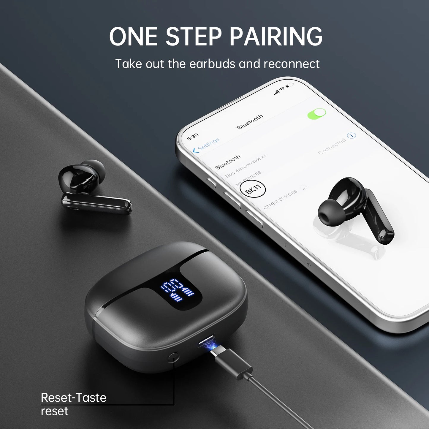 Wireless Earbuds with Bluetooth 5.3 | 40 Hours Playtime