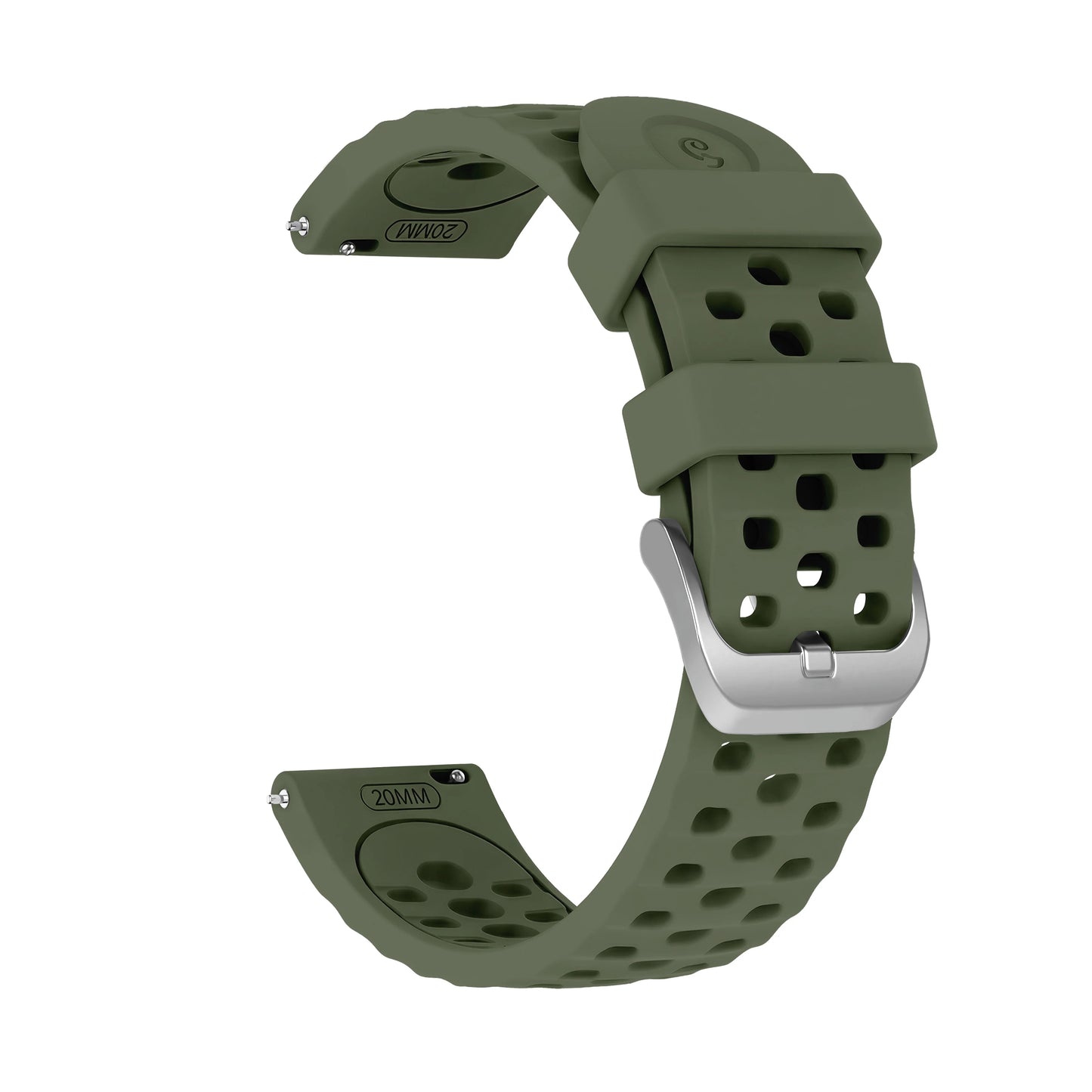 20mm Hollow Out Silicone Watch Band | Sport Waterproof Replacement Strap