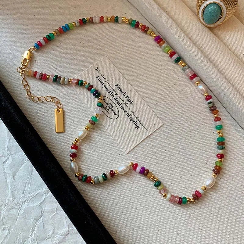 Colorful Beads & Pearl Necklace | Trendy Jewelry for Women