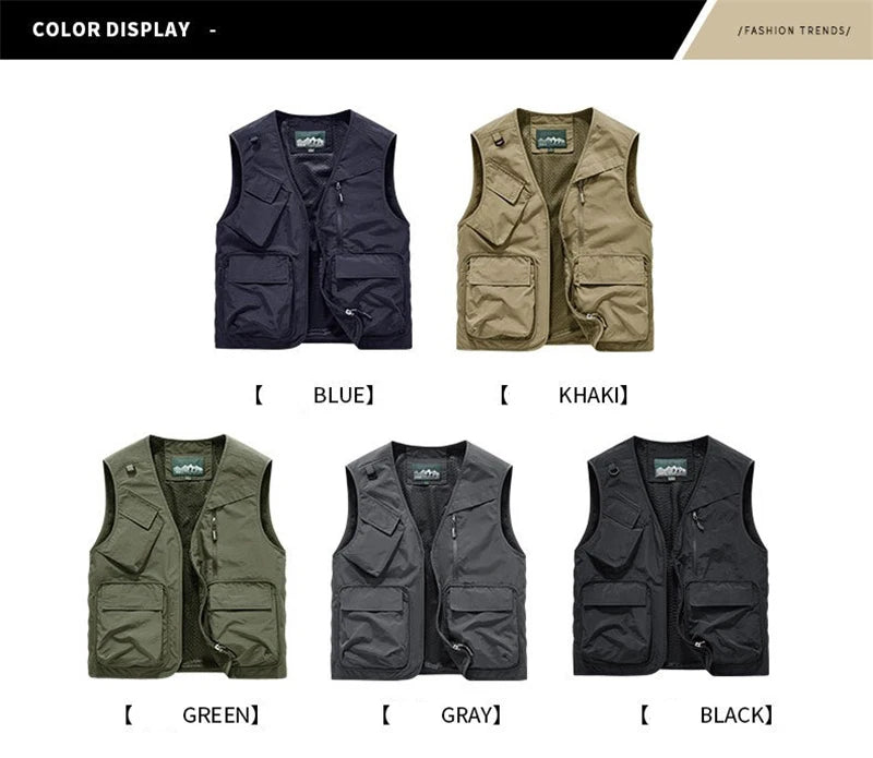 Men's Multi-Pocket Fishing Vest | Lightweight Outdoor Waistcoat