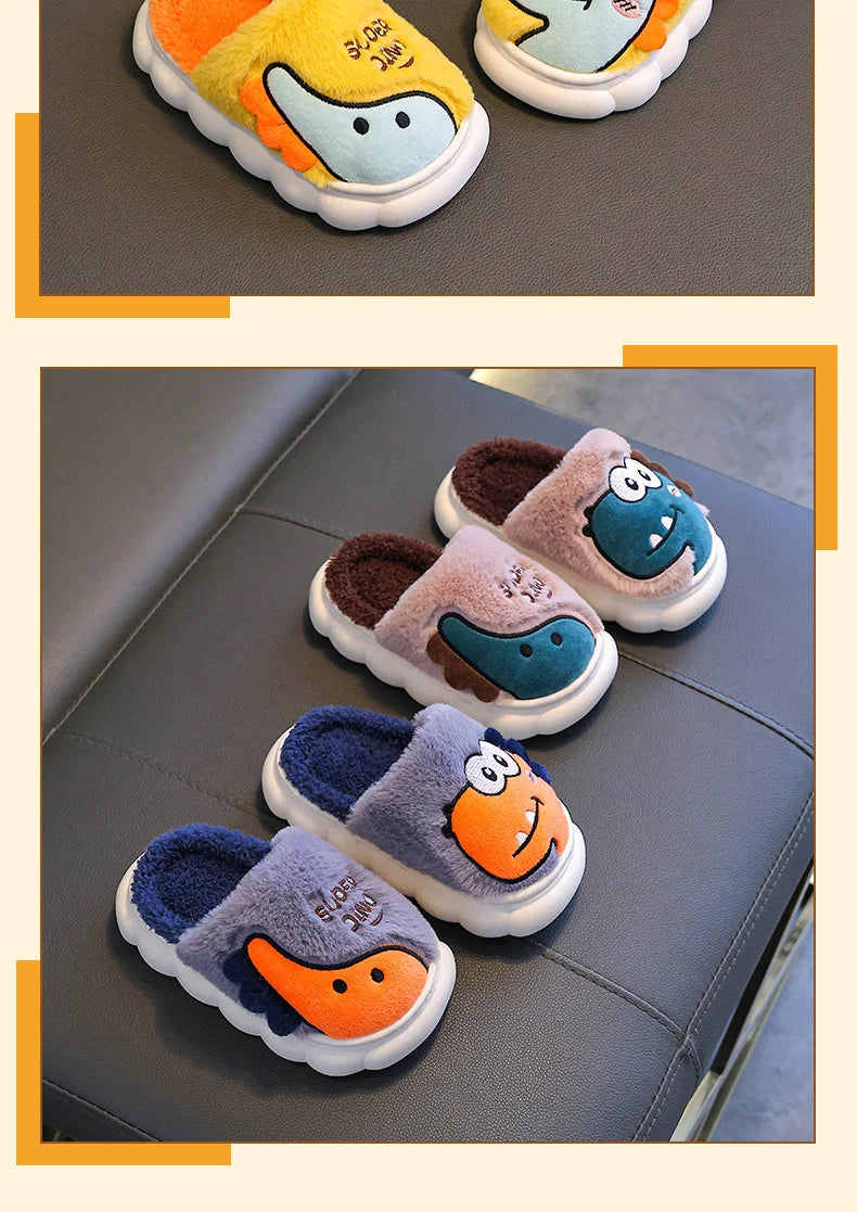 Cute Dinosaur Slippers for Kids | Warm and Cozy Indoor Shoes