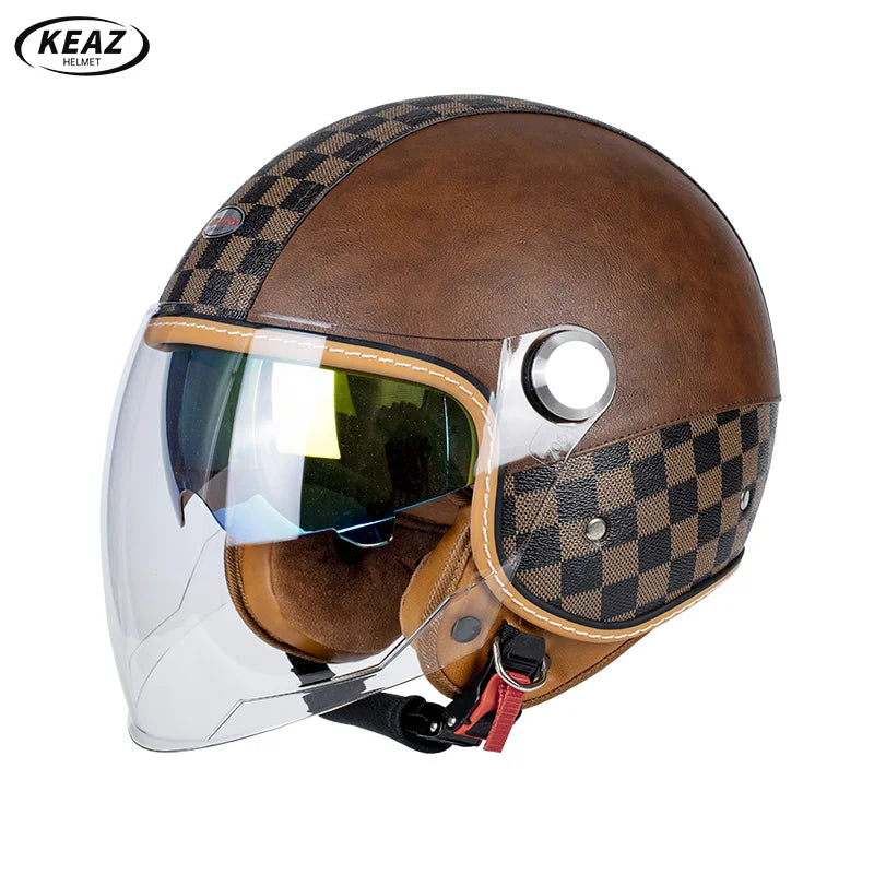 3/4 Open Face Motorcycle Helmet with Dual Sun Visor for All Riders