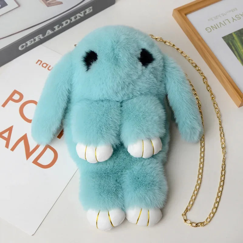 Bonito bolso bandolera de conejo de peluche | Encantador diseño cruzado