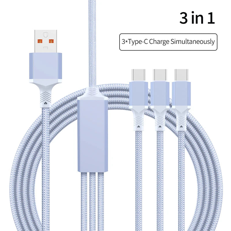 Multi Charging Cable 5 in 1 | Fast Nylon Braided USB Cord