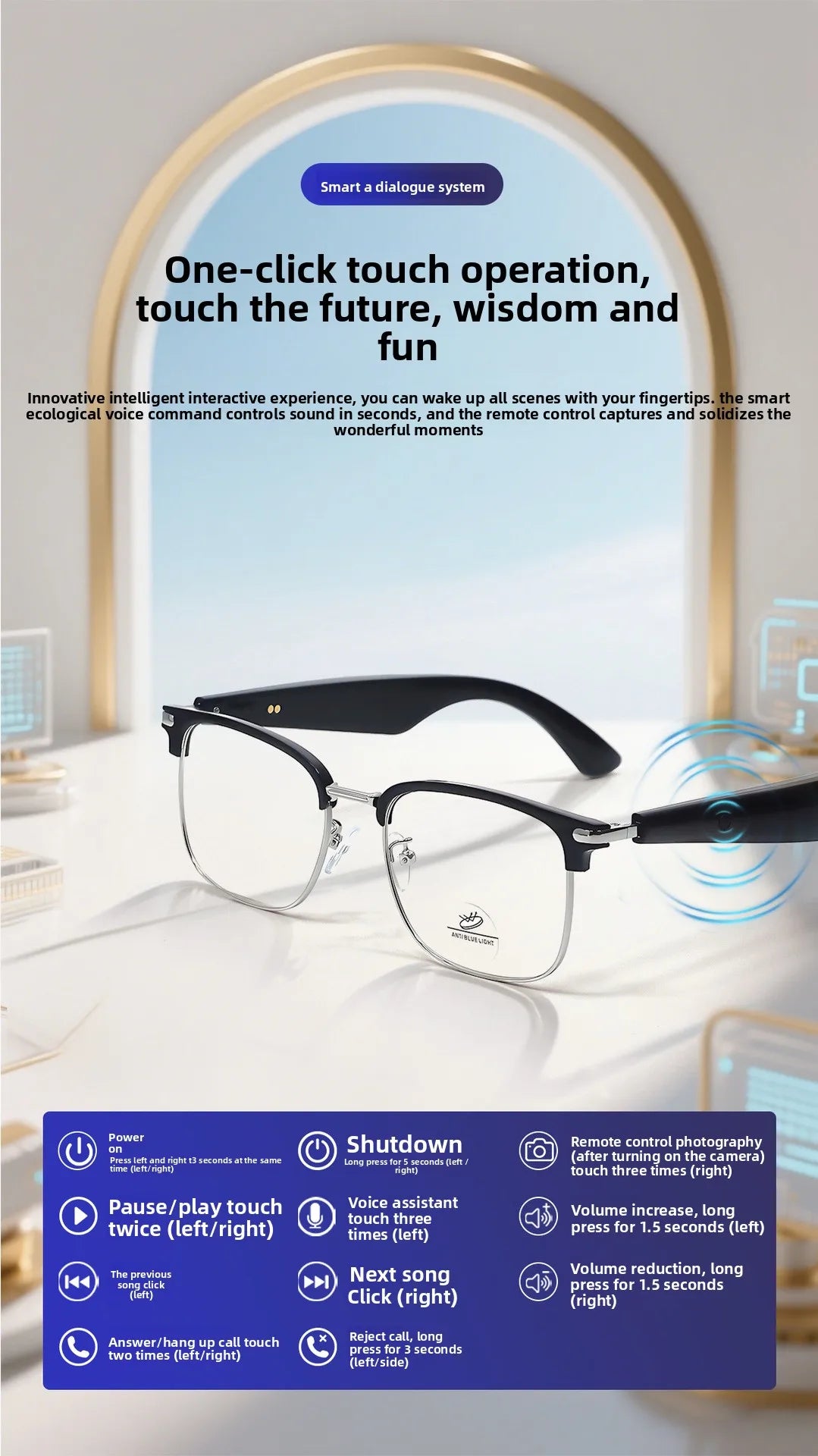 Cutting-Edge Bluetooth Smart Glasses | Real-Time Translation for Travel 2026