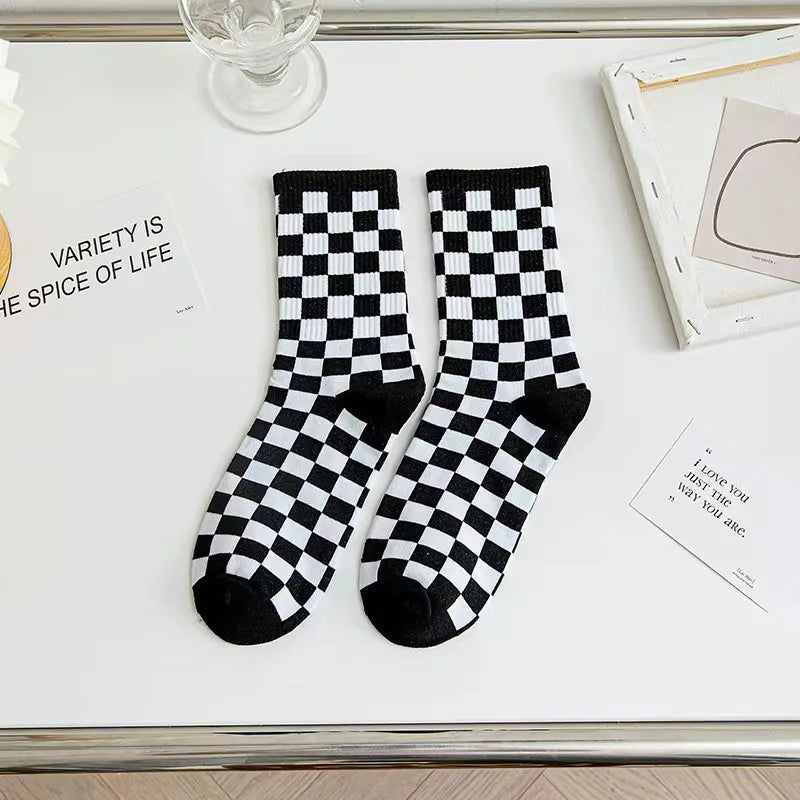 Unisex Checkboard Fashion Socks | Trendy Streetwear Essentials