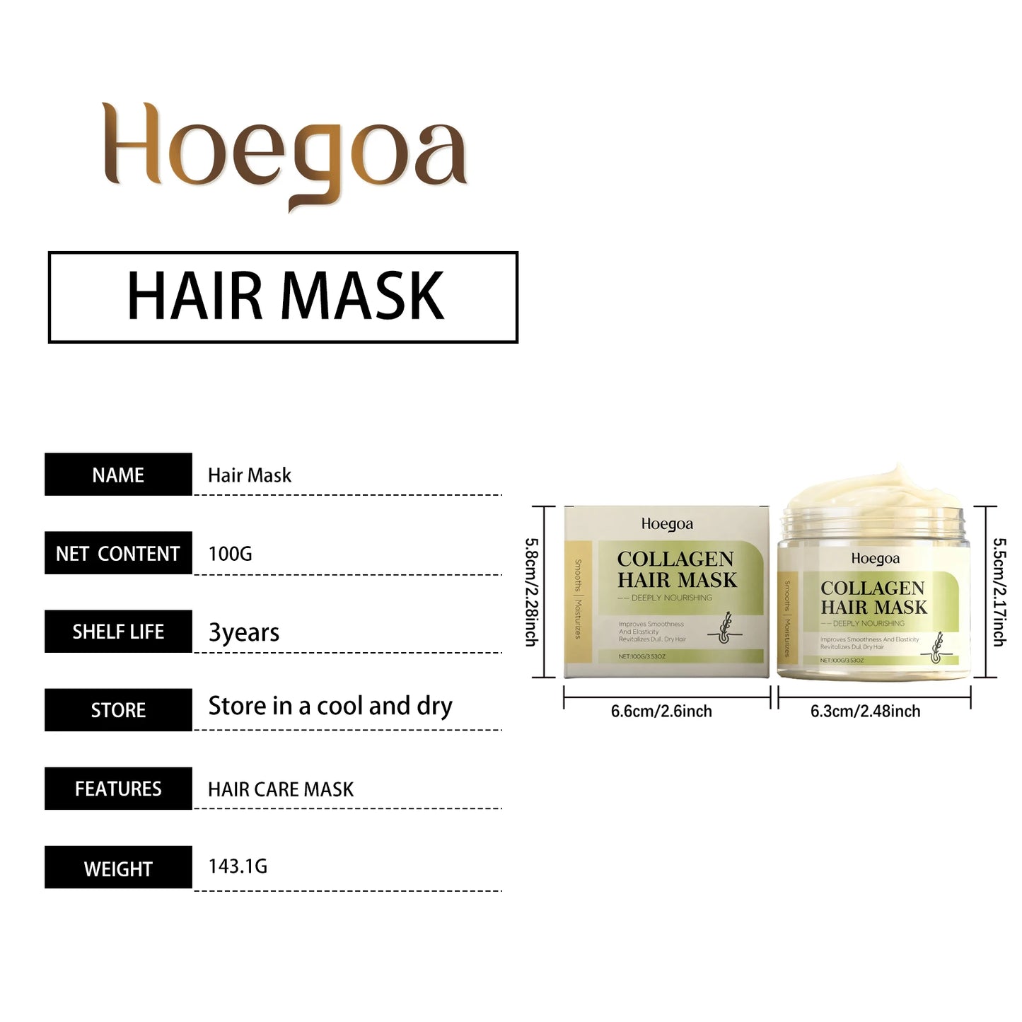 Collagen Ginger Hair Mask for Frizz Control & Deep Conditioning