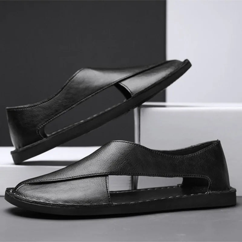Men's Lightweight Breathable Leather Sandals | Summer Beach Shoes