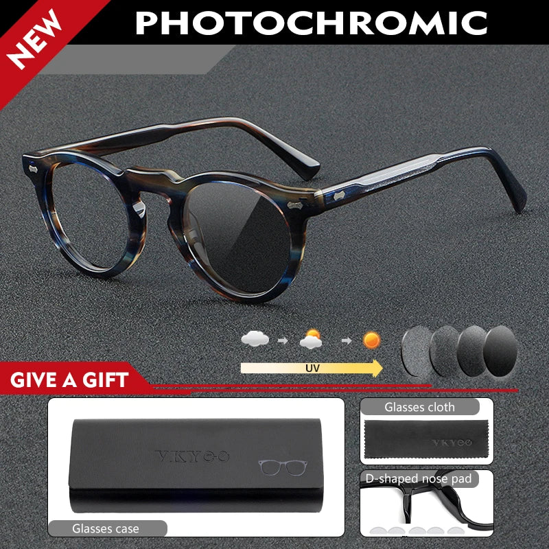 Personalized Retro Round Frame Anti Blue Light Glasses - 2026