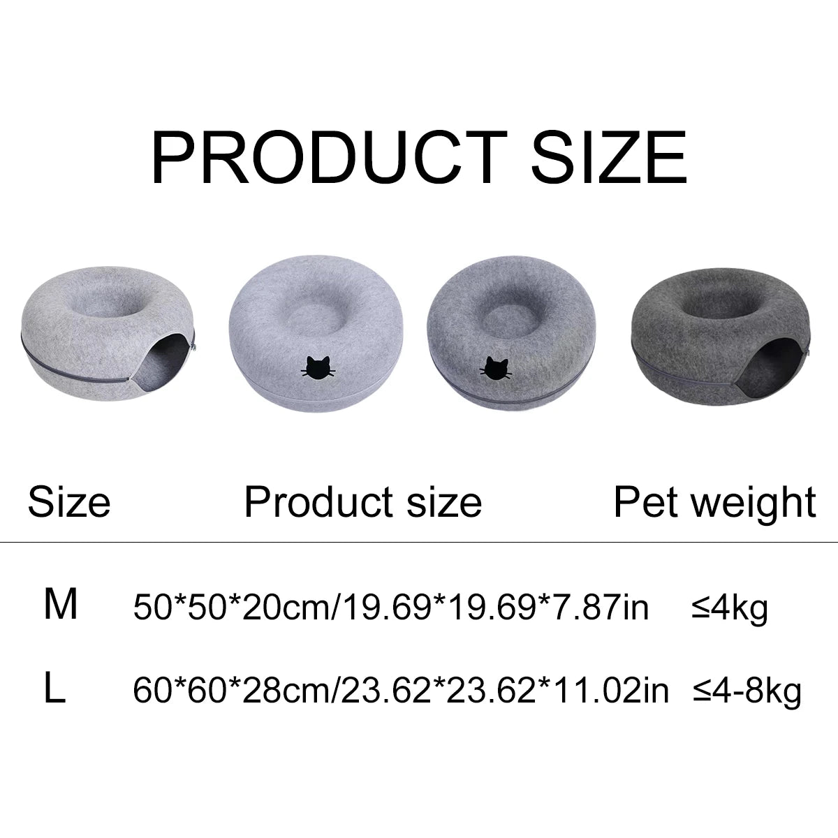 Interactive Round Cat Tunnel Bed | Cozy Felt Cat Toy for Kittens