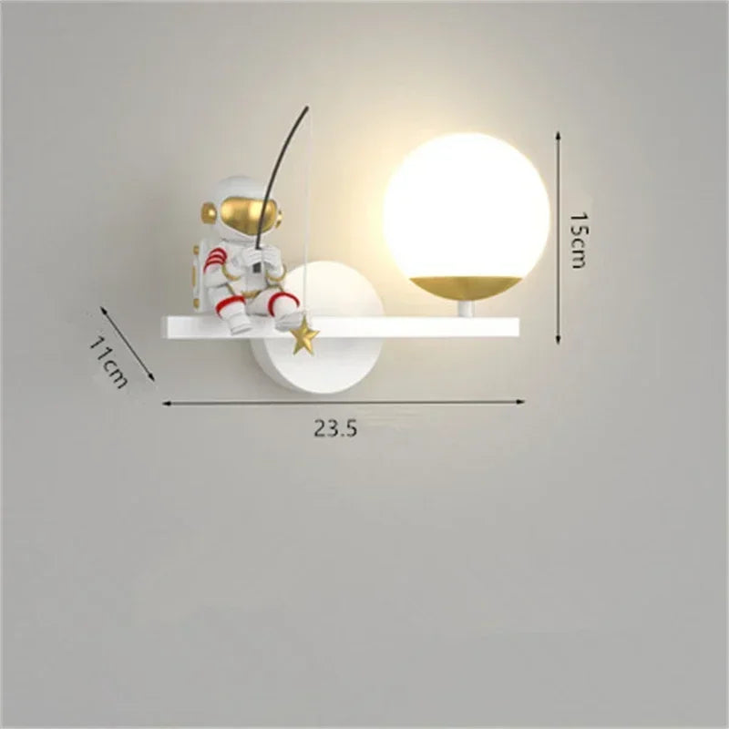 Lámpara de aplique de pared de astronauta creativo | Iluminación infantil moderna