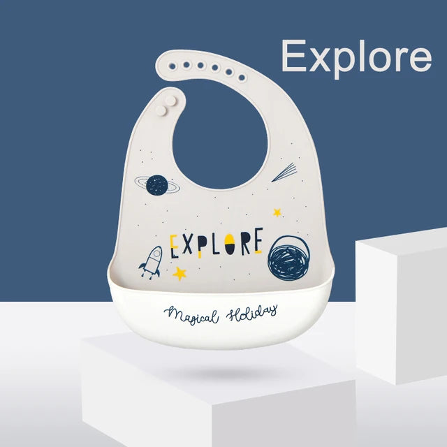 Waterproof Silicone Baby Bibs | Adjustable Cute Feeding Aprons