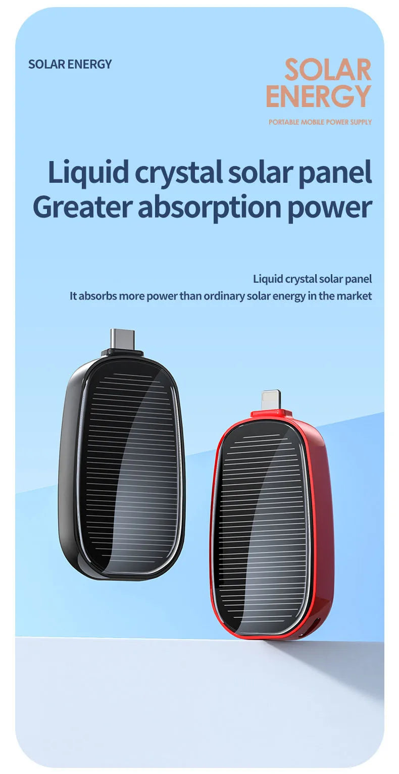 Portable Solar Power Bank 1200mAh | Fast Charging External Battery