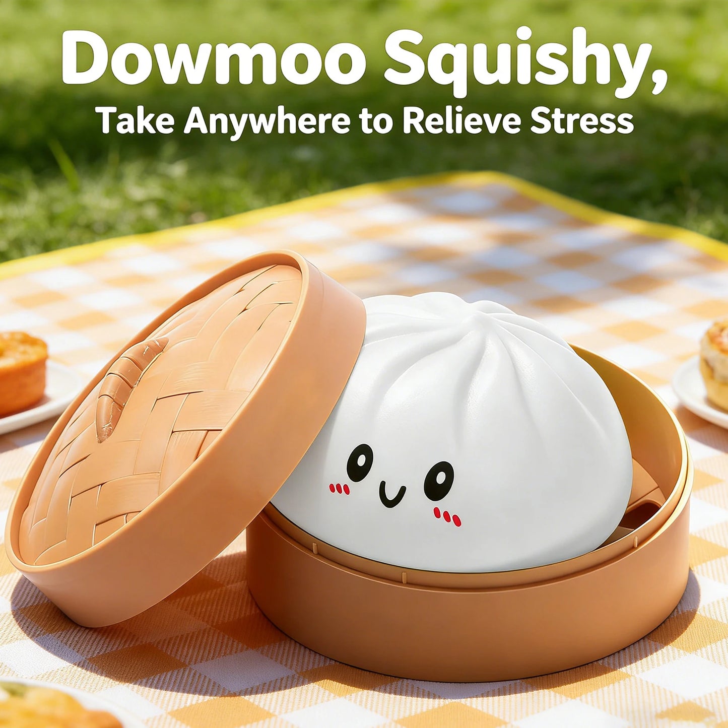 Colorful Simulated Dumpling Squishy Relaxing Relieve Anxiety Antistress Enhance Happiness Reusable Rebound Squeeze Reliever Toy