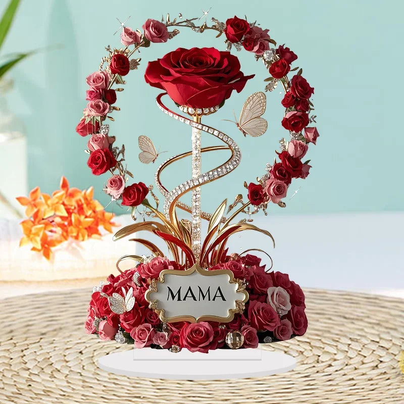 8-inch Flat Acrylic Rose Stand | Perfect Gift for Mom