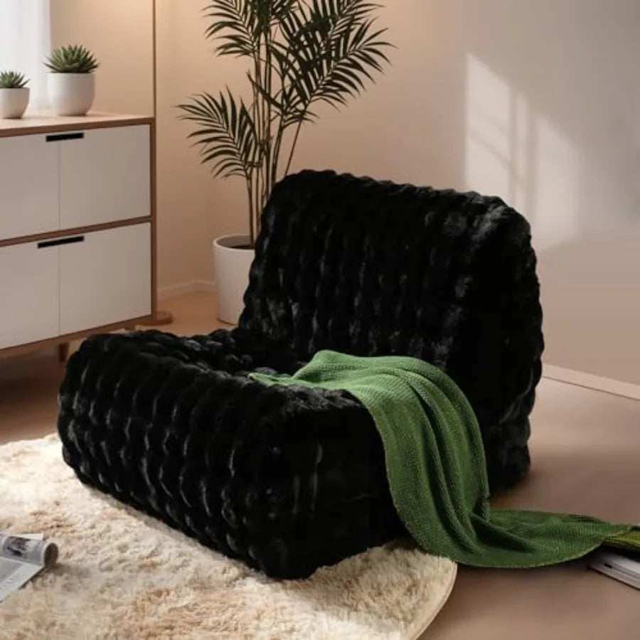 Giant Fluffy Bean Bag Chair for Adults | Oversized Floor Lounger