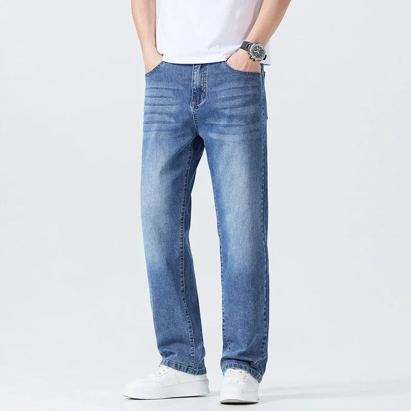 Men's Summer Thin Straight Jeans | Breathable & Comfortable Trousers