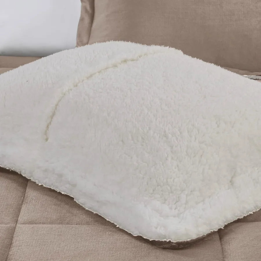Reversible Plush Sherpa Comforter Set | Ultra Soft Winter Bedding