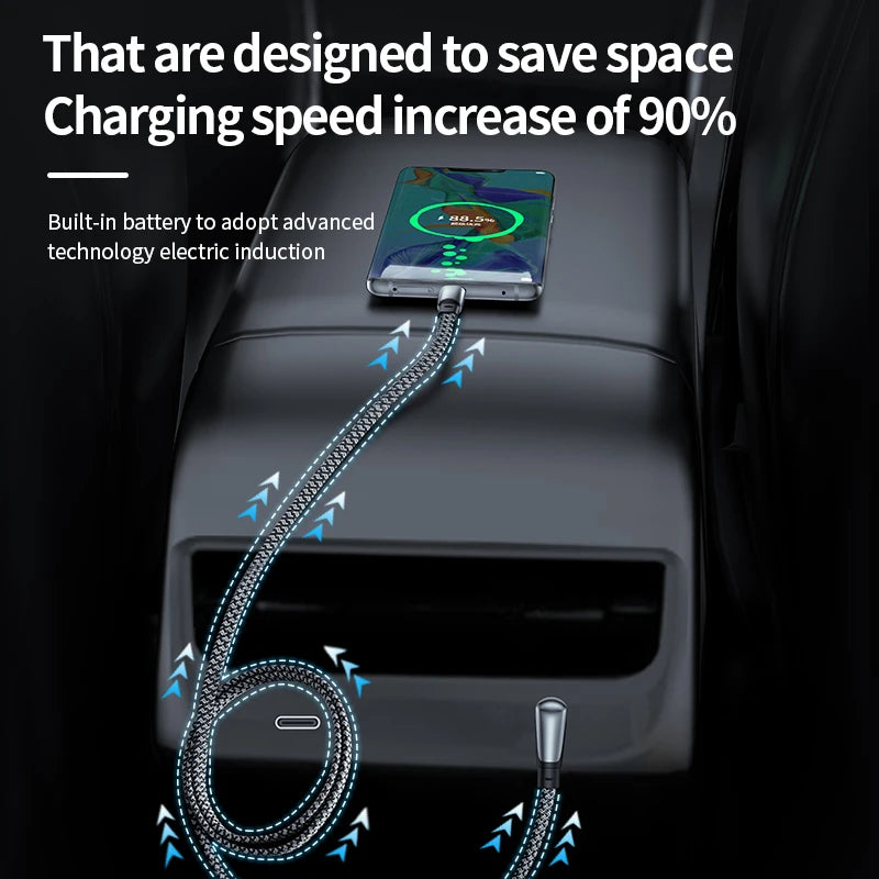 USB C Charger Cable | Flat 90 Degree Type C Charging Cable