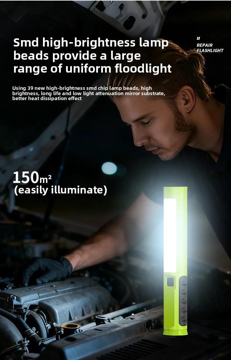 Dual-Side COB Foldable Work Light | Super Bright Emergency Flashlight