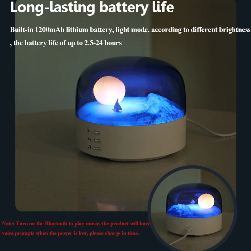 Mini Portable Bluetooth Speaker with Dimming Ambient Light