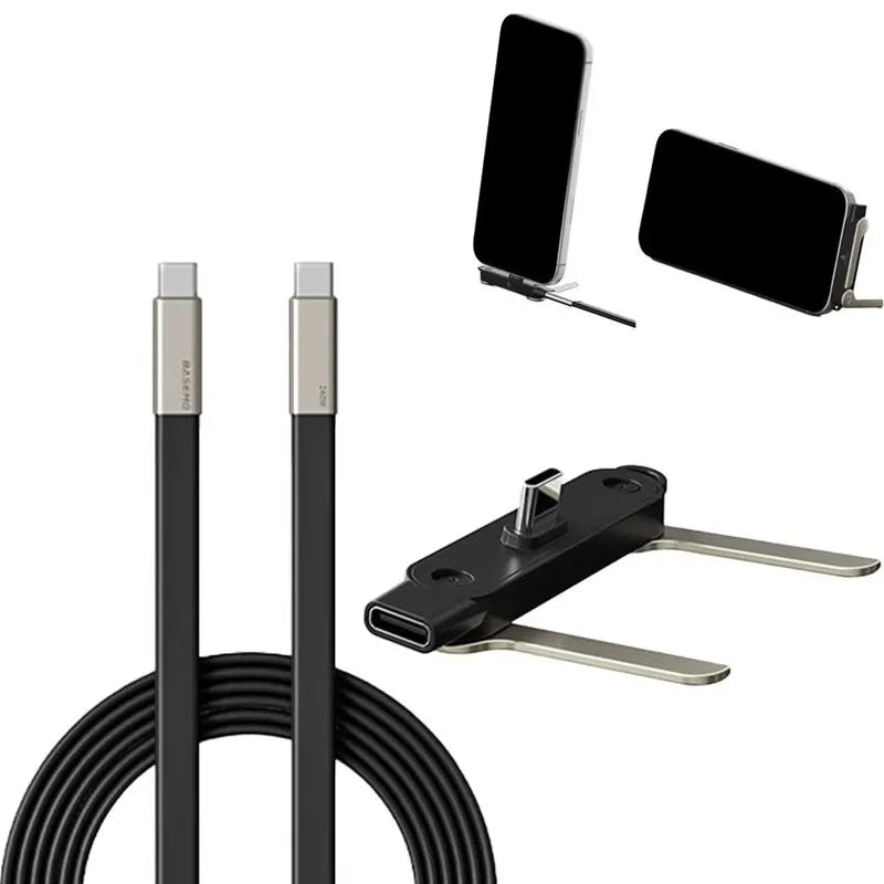 240W PD Type C Fast Charging Cable & Foldable Phone Stand