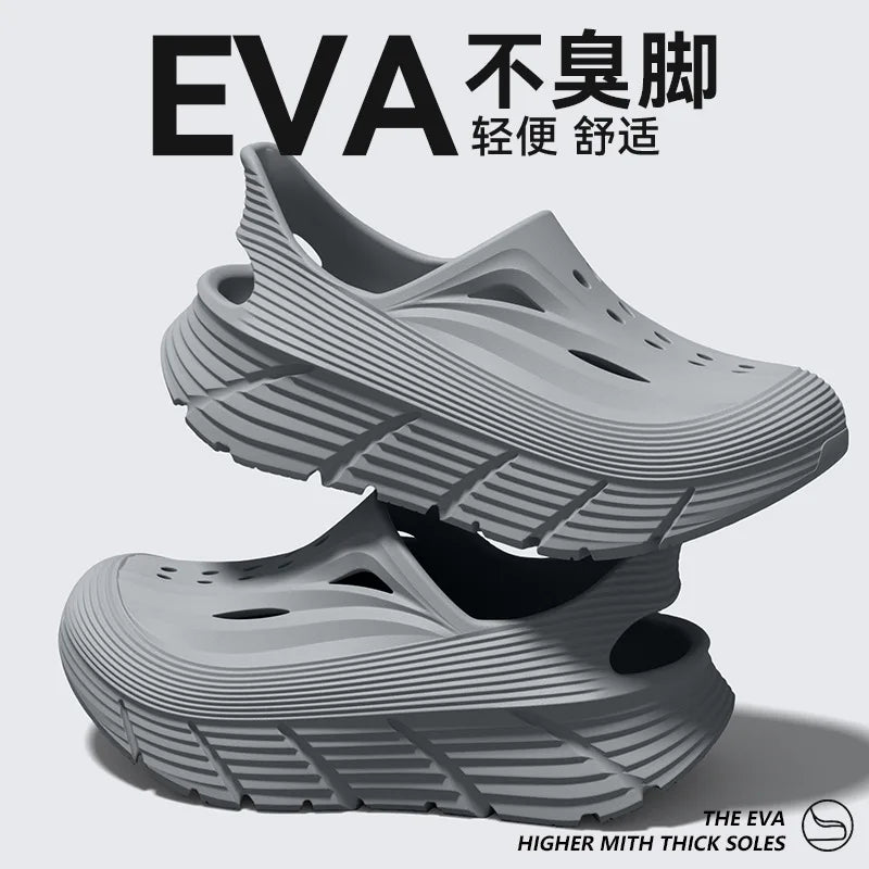 Anti slip hole shoes for men in summer 2026 new anti odor and anti poop feeling, outdoor sports EVA womens outdoor cool slippers